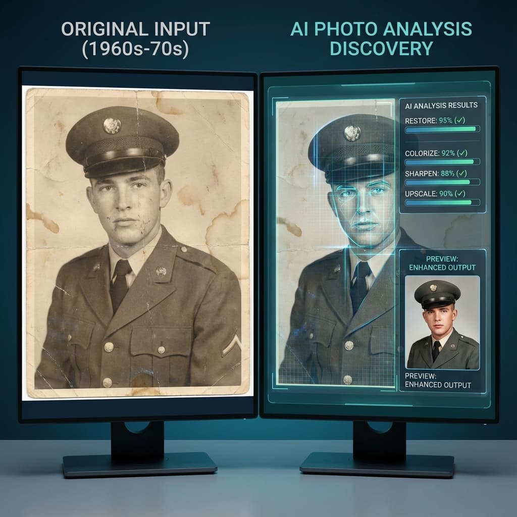 Scan Studio showing AI-powered photo analysis with confidence scores